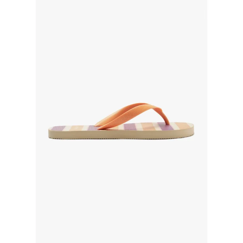Chinelo de Dedo Feminino Listras - Laranja 043