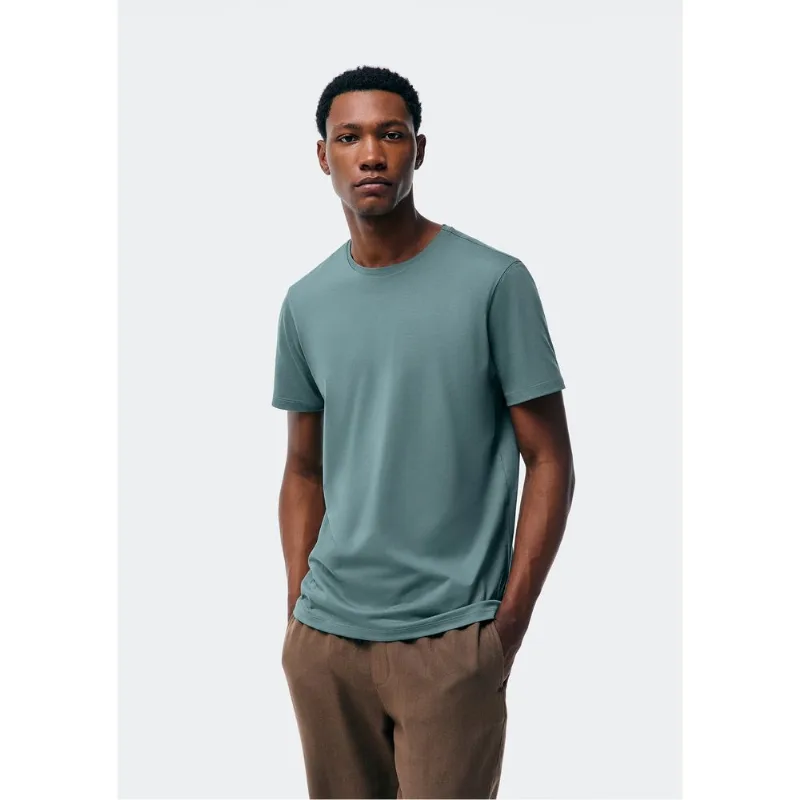 Camiseta Básica Masculina Manga Curta Pima - Azul G