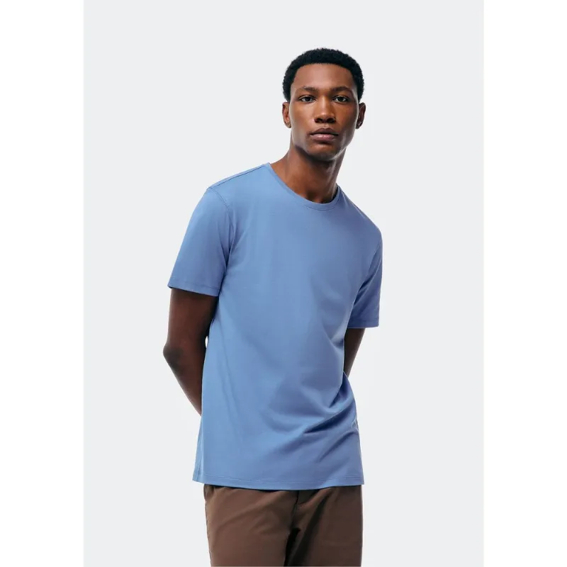 Camiseta Básica Masculina Manga Curta Pima - Azul M