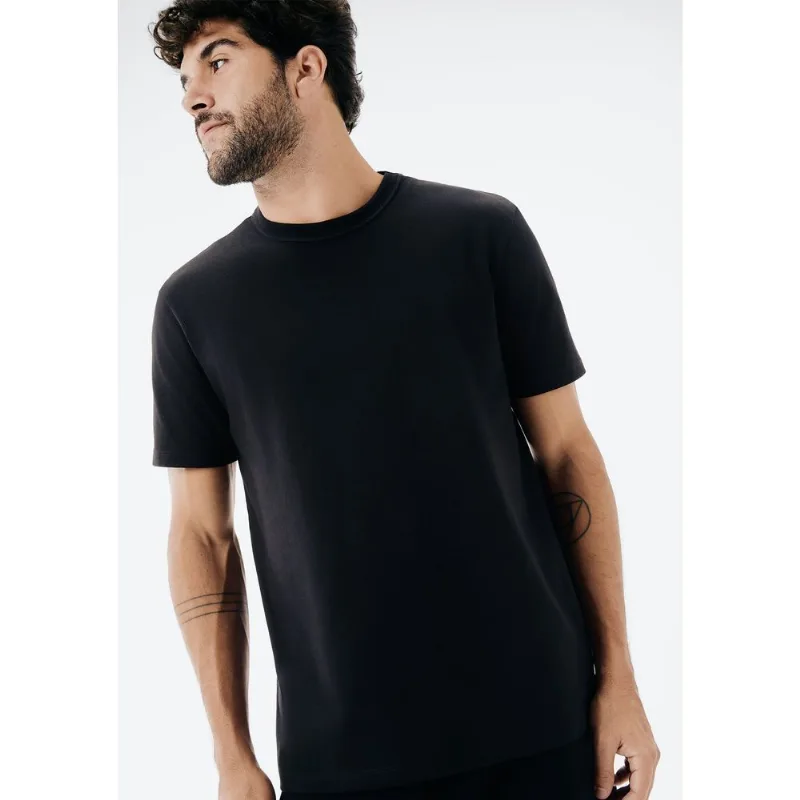 Camiseta Masculina Texturizada Em Algodão Peruano - Preto M