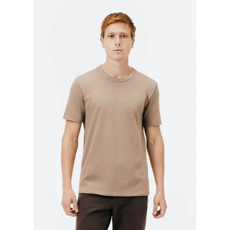Camiseta Masculina Texturizada Em Algodão Peruano - Marrom XG