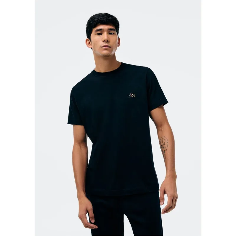 Camiseta Masculina Manga Curta Com Bordado - Preto M