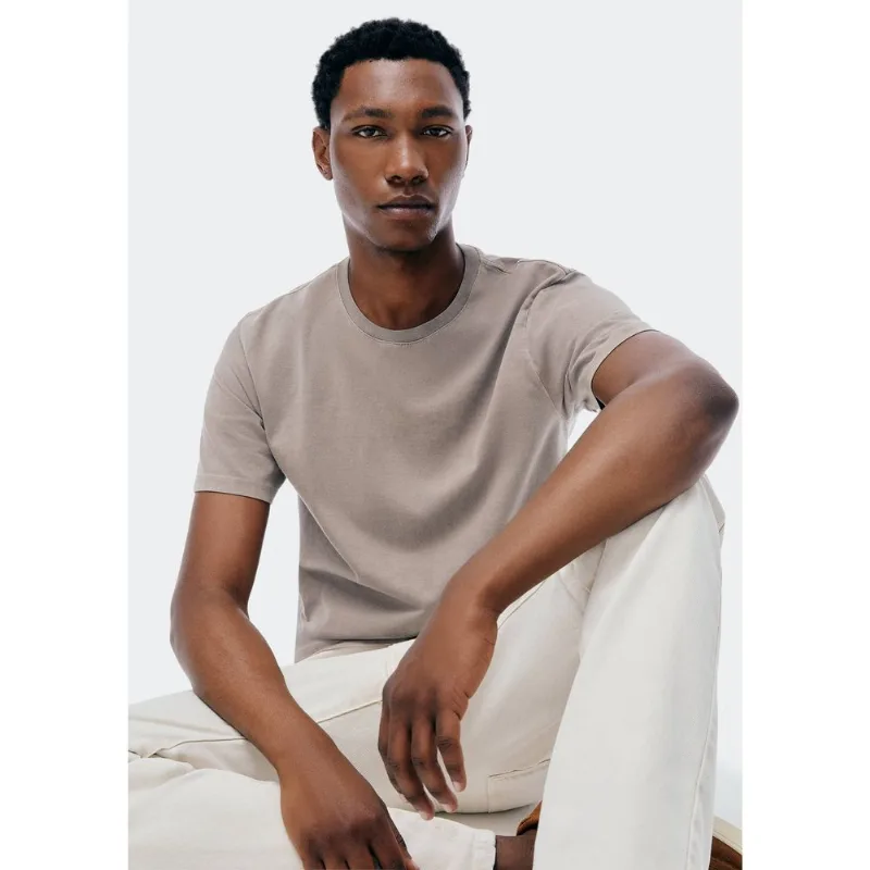 Camiseta Masculina Comfort Estonada Super Cotton - Marrom XXG