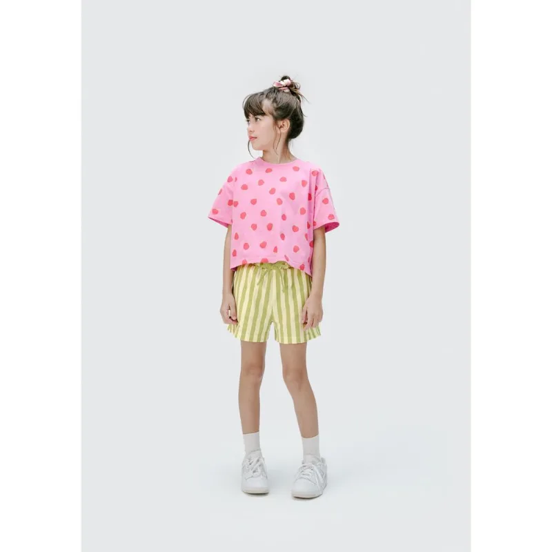 Blusa Infantil Menina Oversized + Scrunchie - Rosa 010