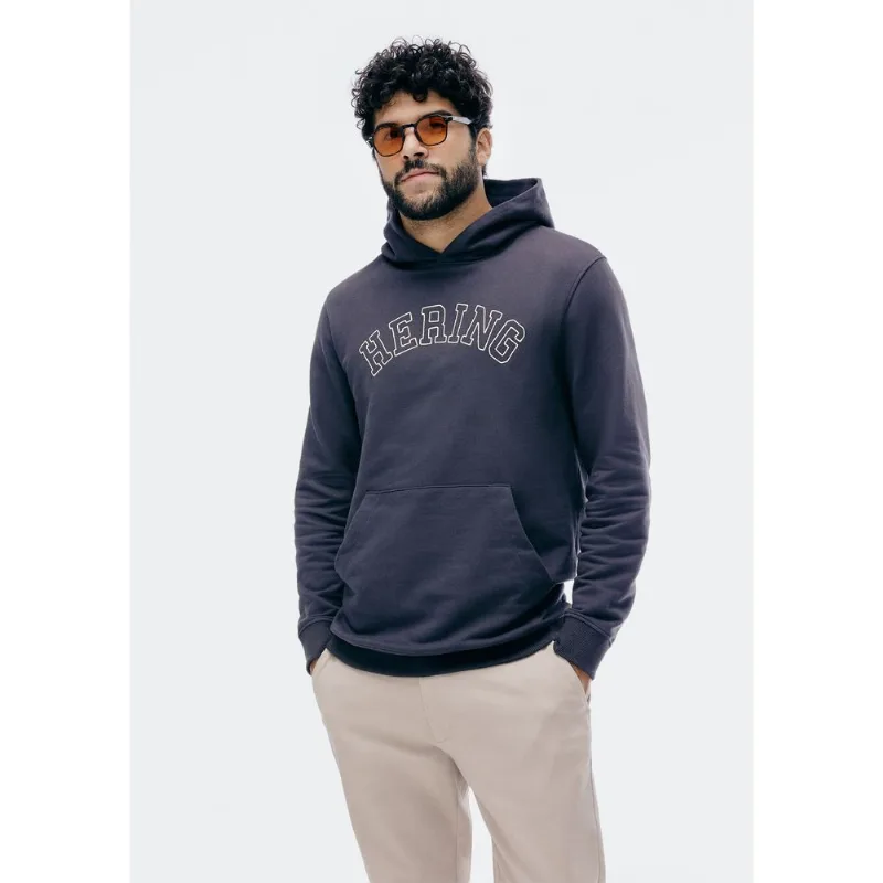 Blusão Masculino Comfort Com Bordado Em Moletom Peluciado - Azul M