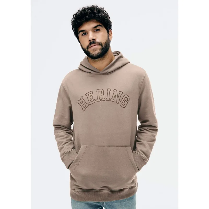 Blusão Masculino Comfort Com Bordado Em Moletom Peluciado - Bege XXG