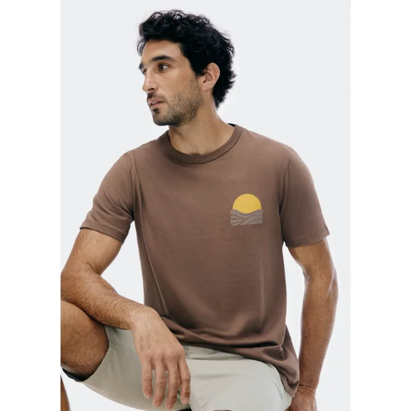 Camiseta Masculina Manga Curta Com Estampa - Marrom XG