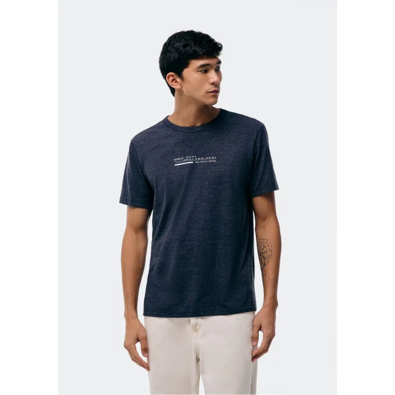 Camiseta Masculina Manga Curta Com Estampa - Cinza M