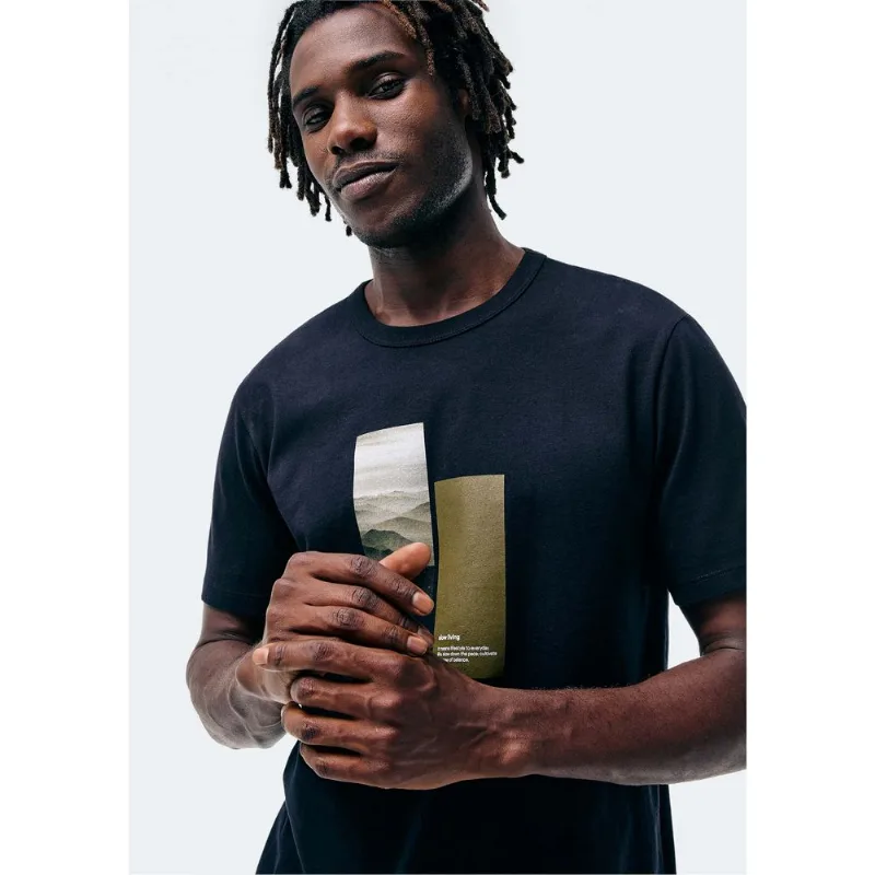 Camiseta Masculina Manga Curta Com Estampa - Preto G