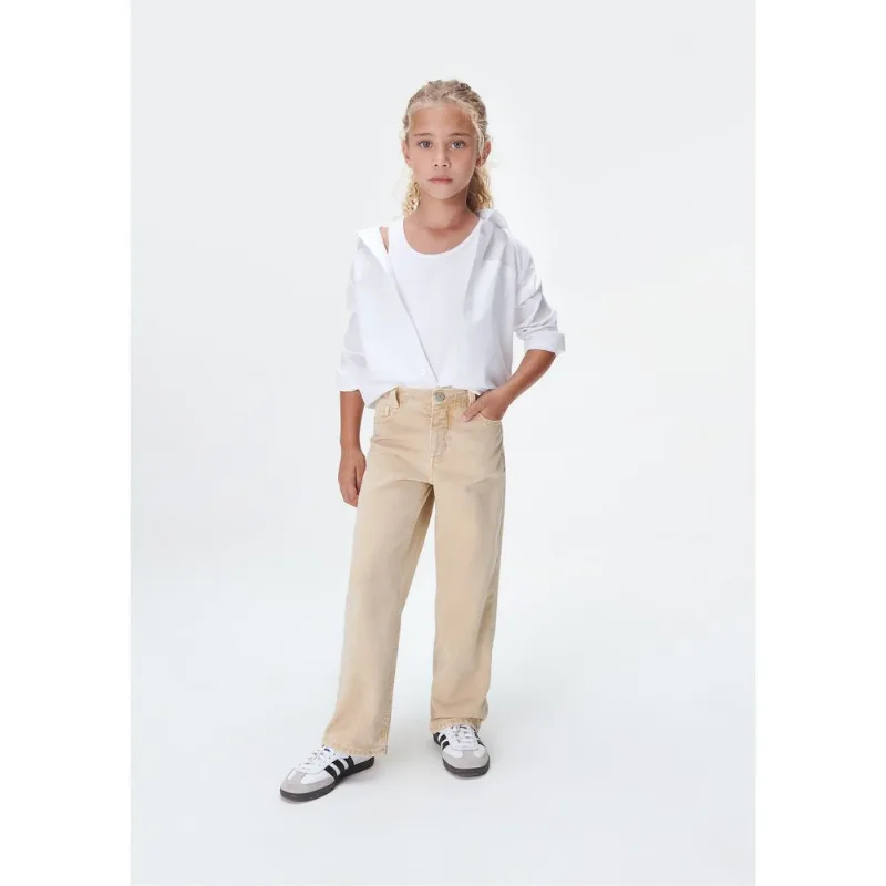 Calça Infantil Menina Em Sarja - Bege 006