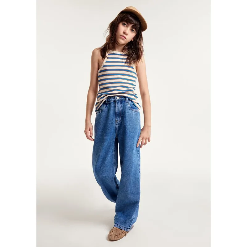 Calça Jeans Skater Fit Infantil Menina - Azul 006