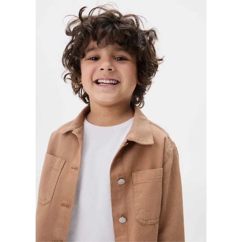 Camisa Infantil Menino Toddler Em Sarja - Marrom 004