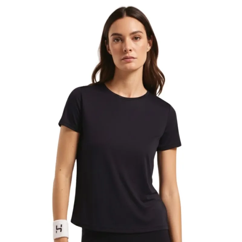 Camiseta Básica De Treino Feminina M Hering Sports Proteção UV Preto (MP)