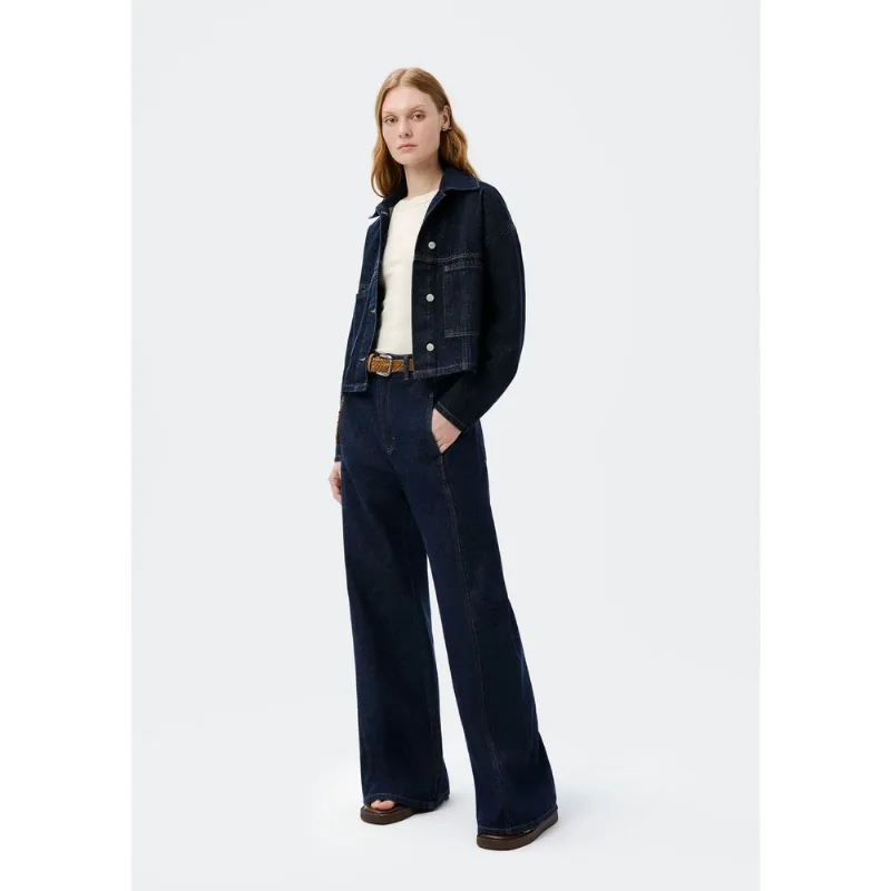 Calça Jeans Pantalona Cintura Alta - Azul 042