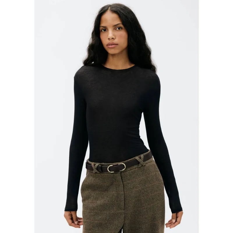 Blusa Feminina Manga Longa Segunda Pele - Preto XG