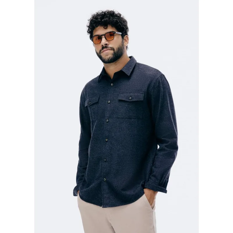 Camisa Masculina Em Flanela Mescla - Cinza XXG