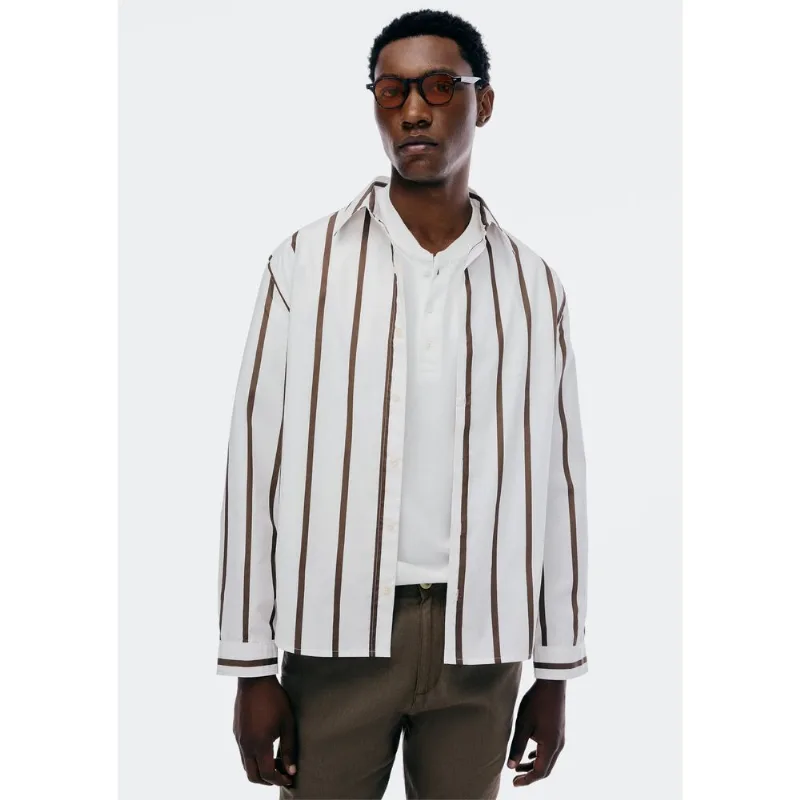 Camisa Masculina Manga Longa Fio Tinto - Branco M