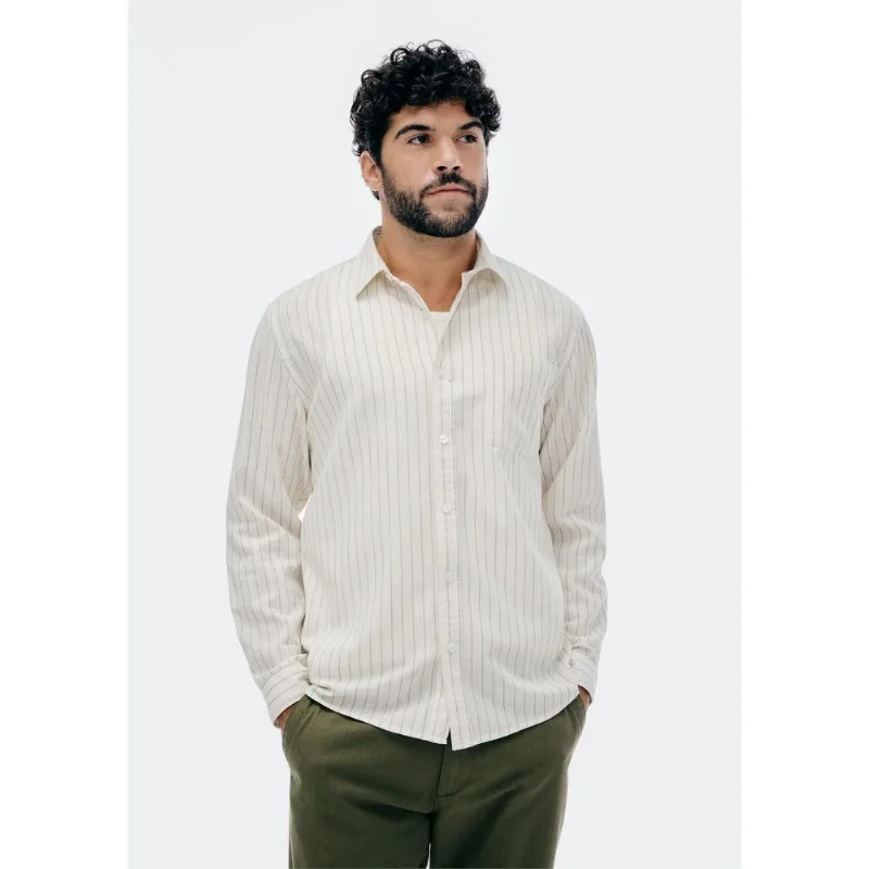 Camisa Masculina Manga Longa Fio Tinto - Bege XXG
