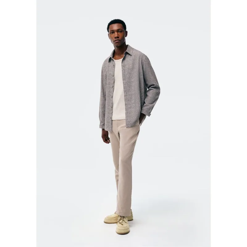 Calça Masculina Reta Texturizada - Bege 040
