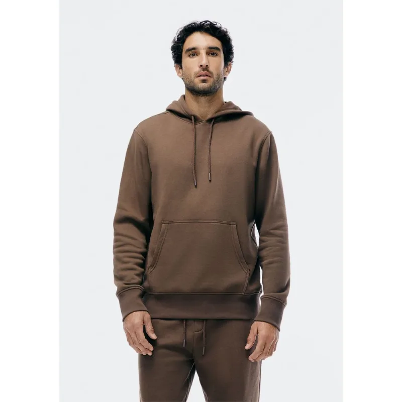 Blusão Básico Masculino Comfort Em Moletom Peluciado - Marrom XXG