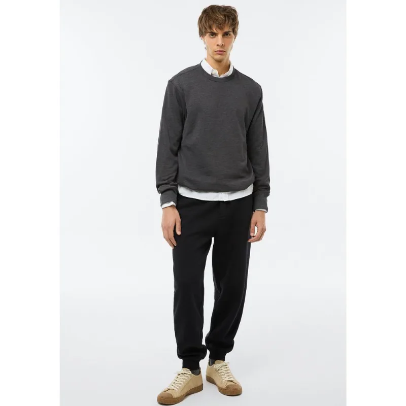 Calça Básica Masculina Jogger Em Moletom Peluciado - Preto EXG