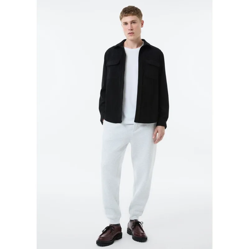 Calça Básica Masculina Jogger Em Moletom Peluciado - Cinza XG