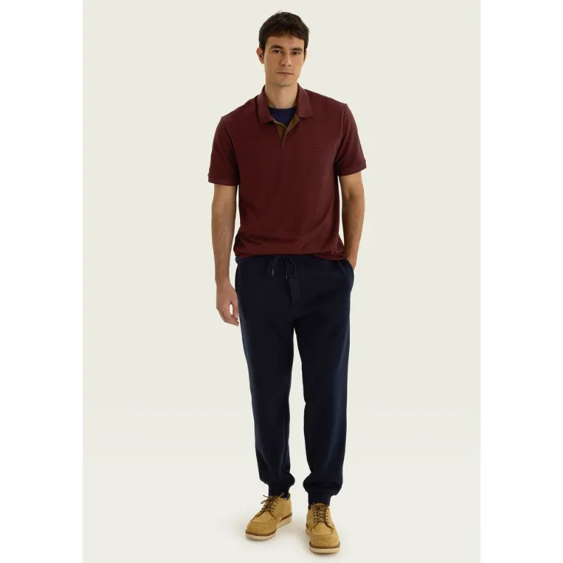 Calça Básica Masculina Jogger Em Moletom Peluciado - Azul EXG