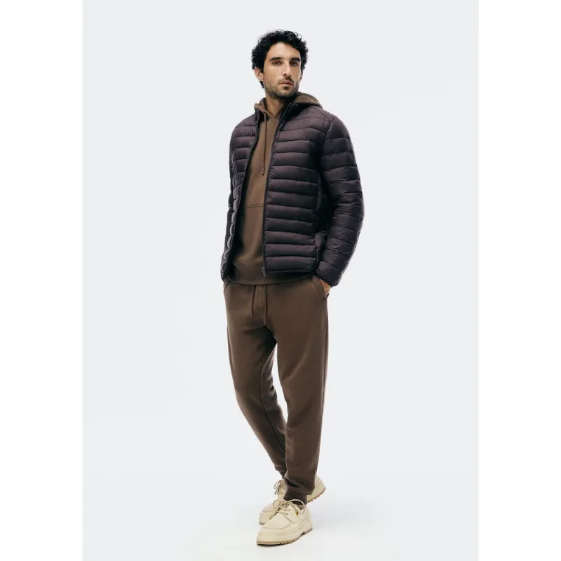 Calça Básica Masculina Jogger Em Moletom Peluciado - Marrom P