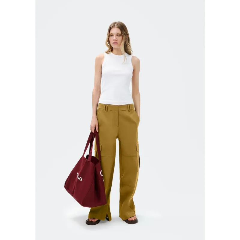 Calça Feminina Cargo Empapelada - Caqui 038