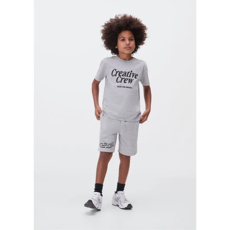 Conjunto Curto Infantil Menino Com Estampa - Cinza 012