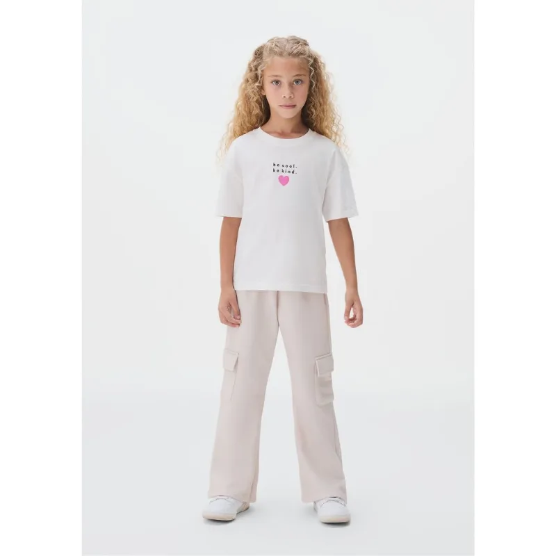 Conjunto Em Moletom Infantil Menina - Off white 006