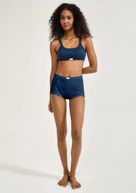 Calcinha Boyshorts Em Ribana - Azul - Hering Intima - Calcinhas