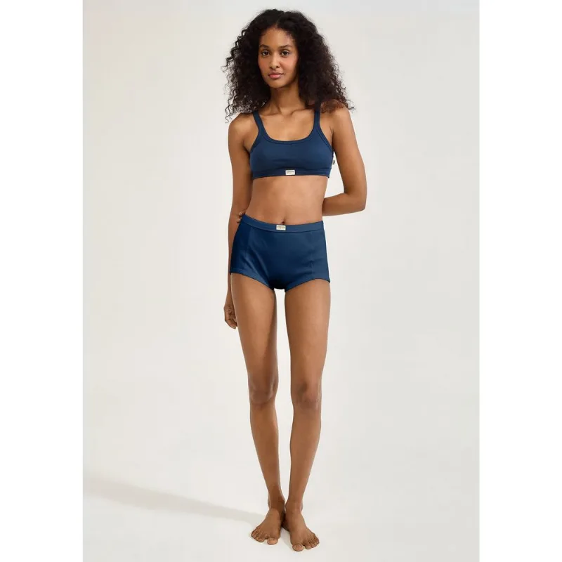 Calcinha Boyshorts Em Ribana - Azul P