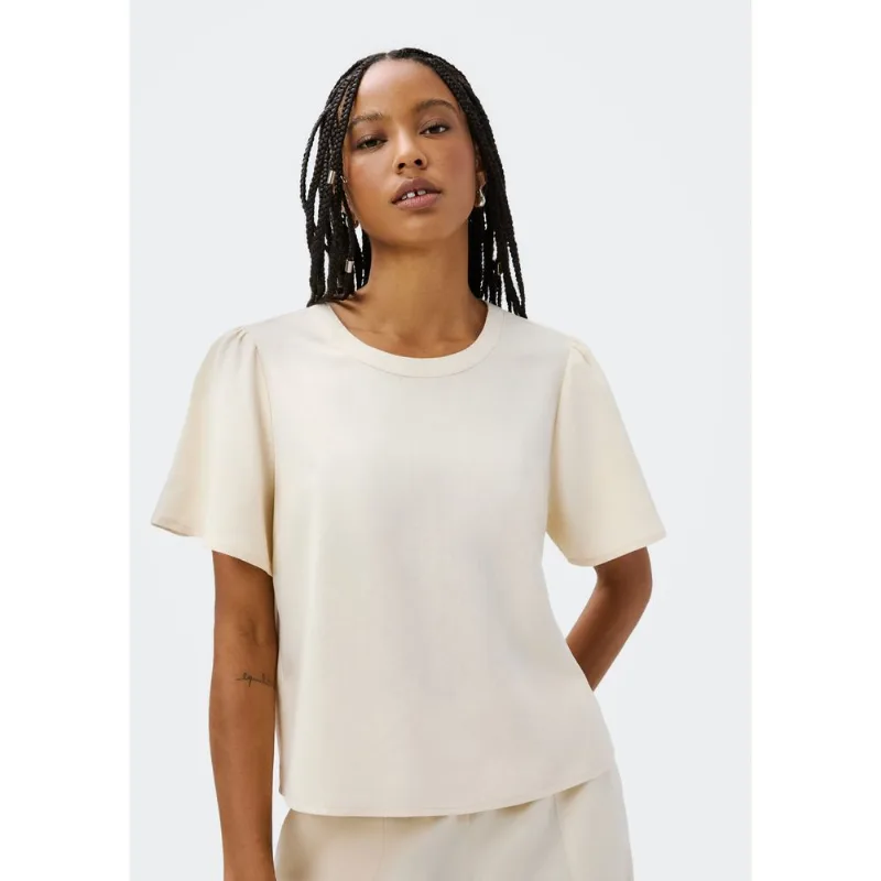 Blusa Feminina Manga Godê Com Linho - Creme XG