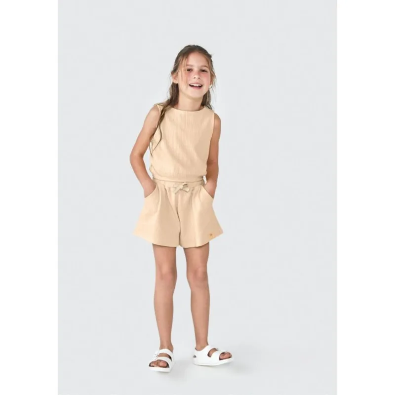 Conjunto Curto Infantil Menina - Amarelo 010