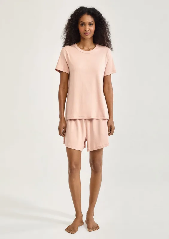 Pijama Curto Feminino Oversized Com Linho - Rosa - Hering Intima - Pijamas