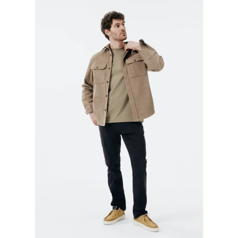 Calça Masculina Slim Cargo em Sarja - Preto 046