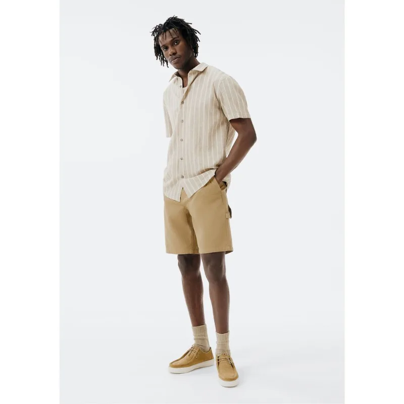Bermuda Masculina Carpinteiro em Sarja Texturizada - Bege 040