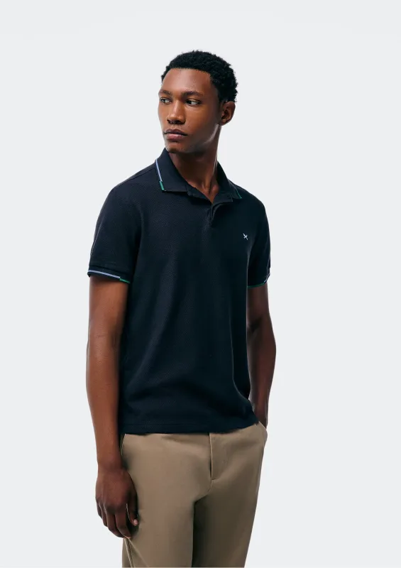 Camisa Polo Masculina Manga Curta Com Bordado - Preto - Hering Adulto - Polos