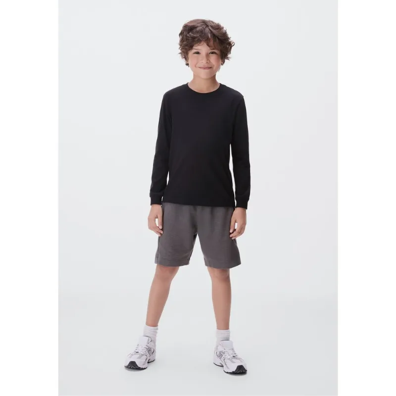 Bermuda Infantil Menino Em Malha Texturizada - Cinza 005