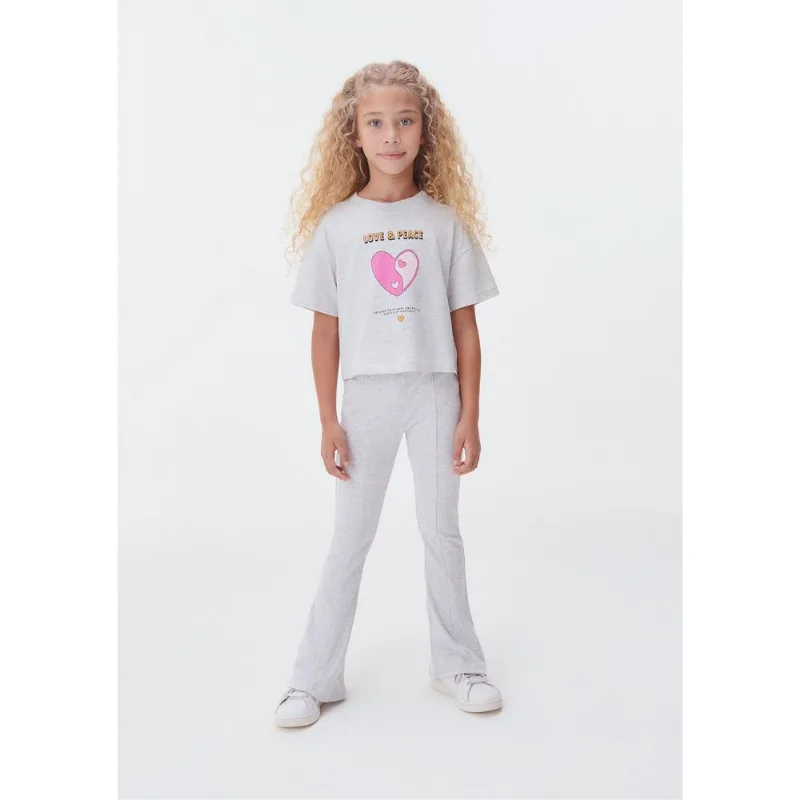 Calça Infantil Menina Flare - Cinza 008