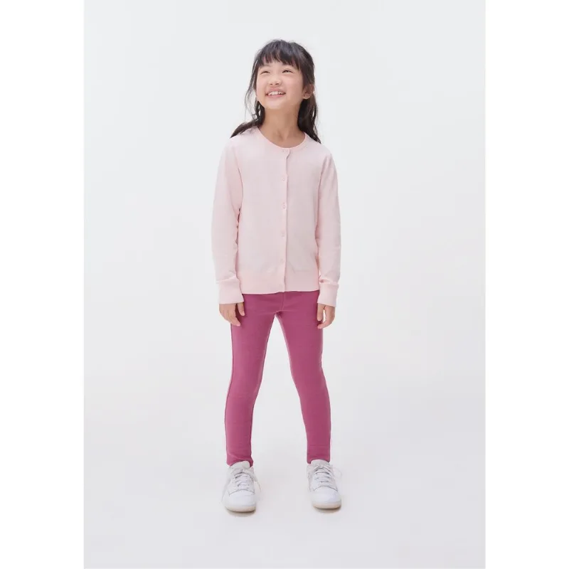 Calça Legging Básica Infantil Menina Em Ribana - Lilás 002