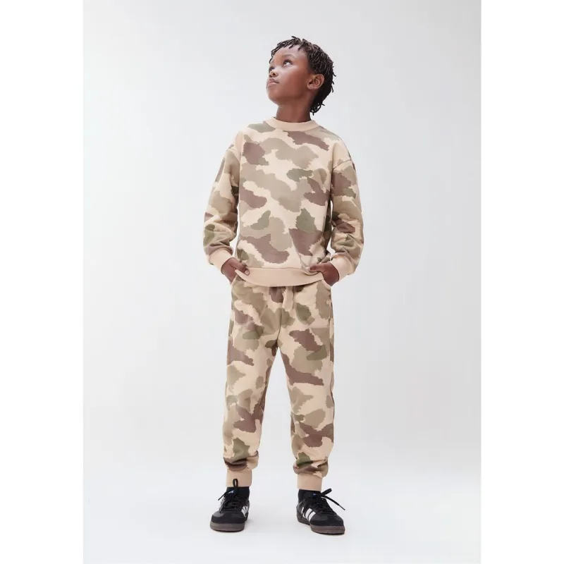 Calça Jogger Em Moletom Infantil Menino Estampada - Bege 010