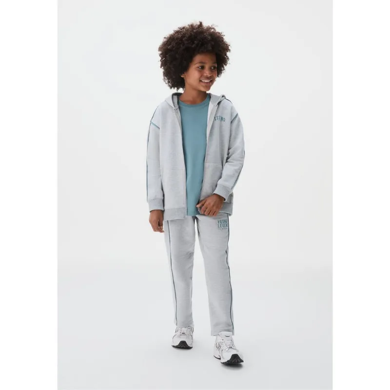 Calça Regular Com Bolsos Infantil Menino - Cinza 012