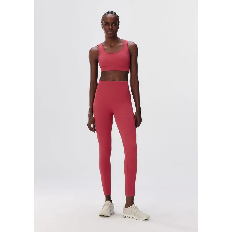 Calça Legging Feminina Canelada Sem Costura - Vermelho P