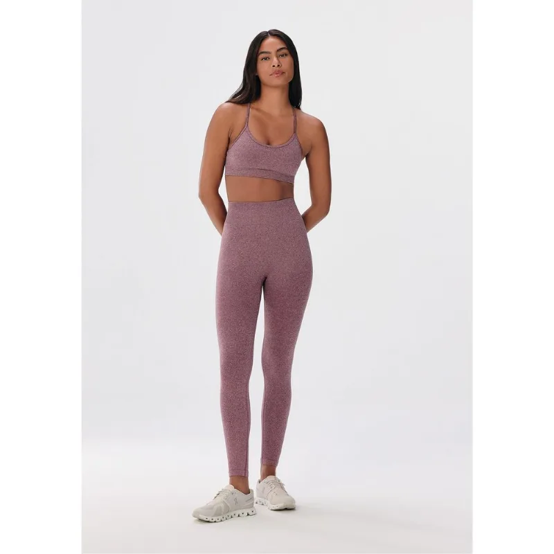 Calça Legging Feminina Rajada Sem Costura - Vinho M