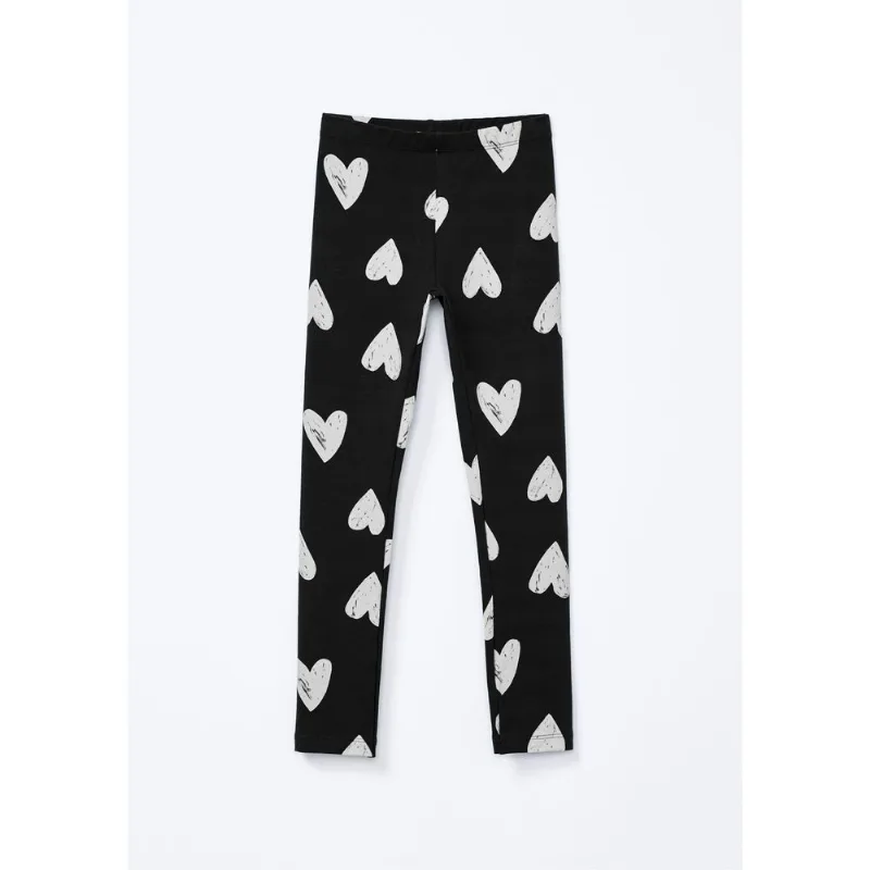 Calça Legging Infantil Menina Estampada Hering Kids - Preto 005