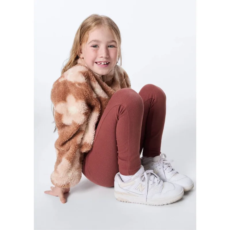 Calça Legging Básica Infantil Menina Em Ribana - Marrom 012