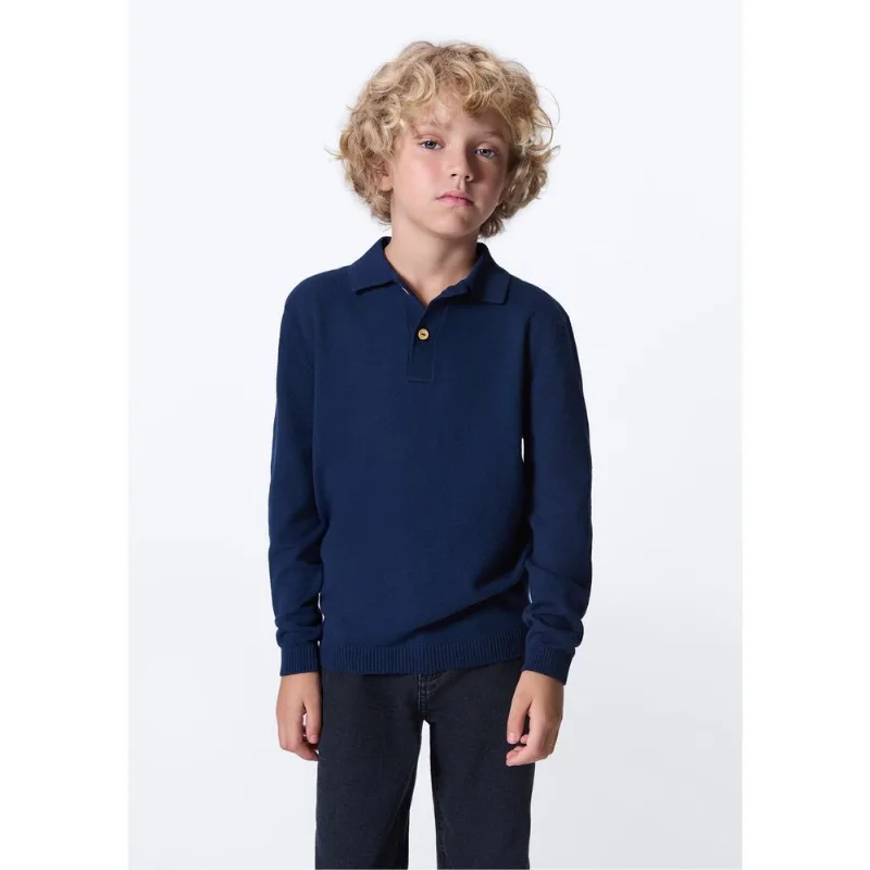 Blusão Infantil Menino Tricô Regular - Azul 010