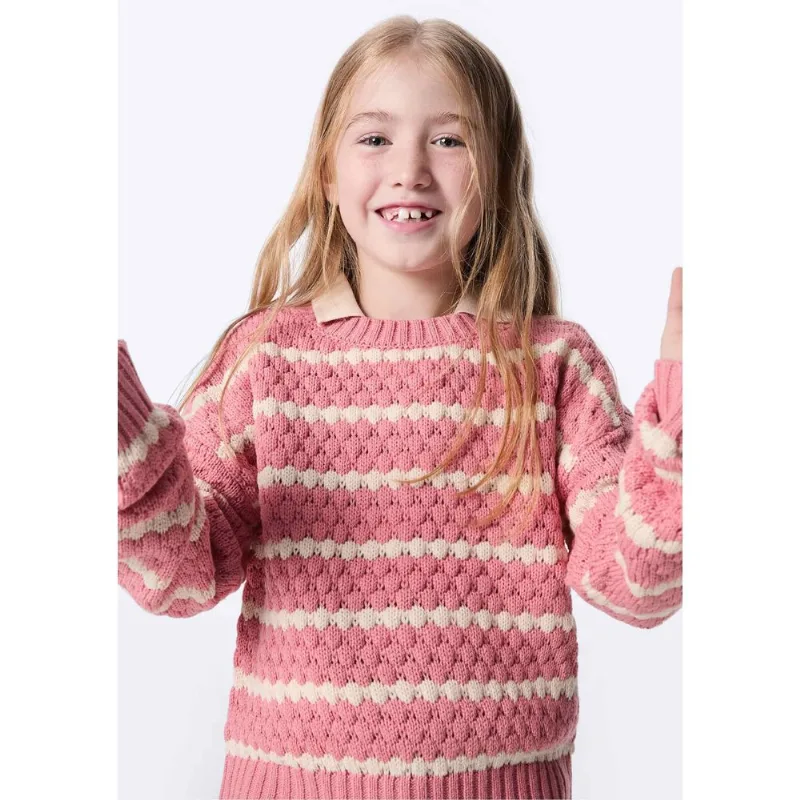 Blusão Infantil Menina Tricô Texturizado - Rosa 006